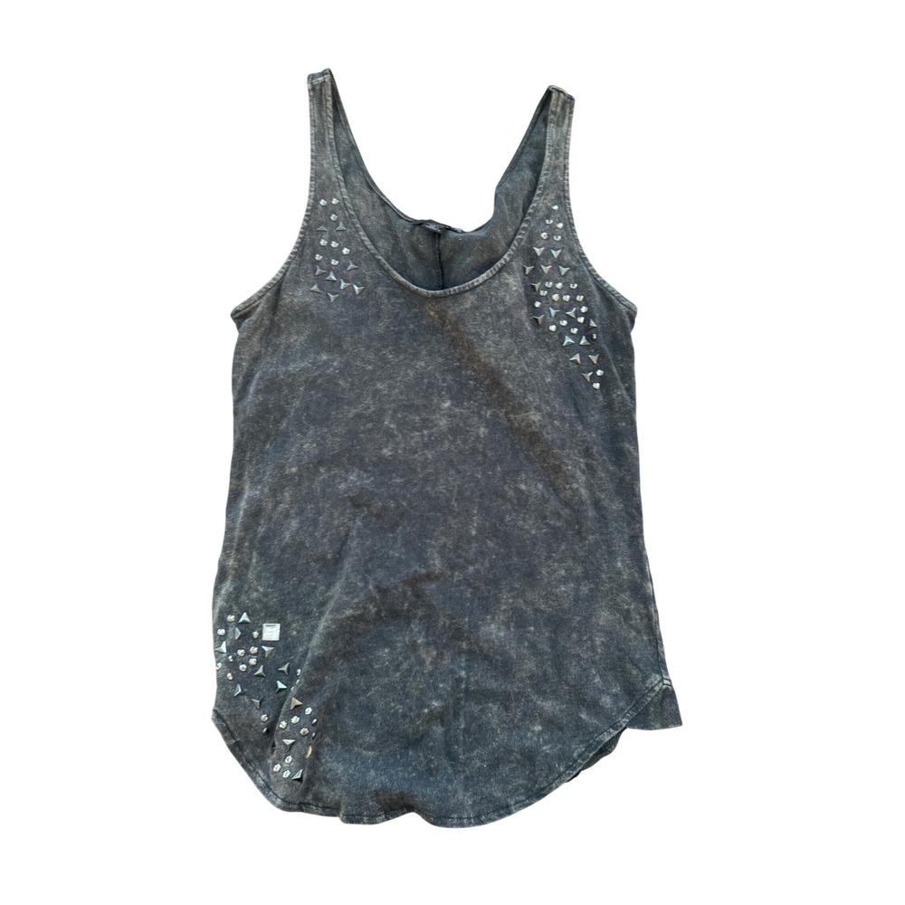 Fox Racing Womens Tank‎ Top Mineral Wash Studded Graphic Racerback Size S